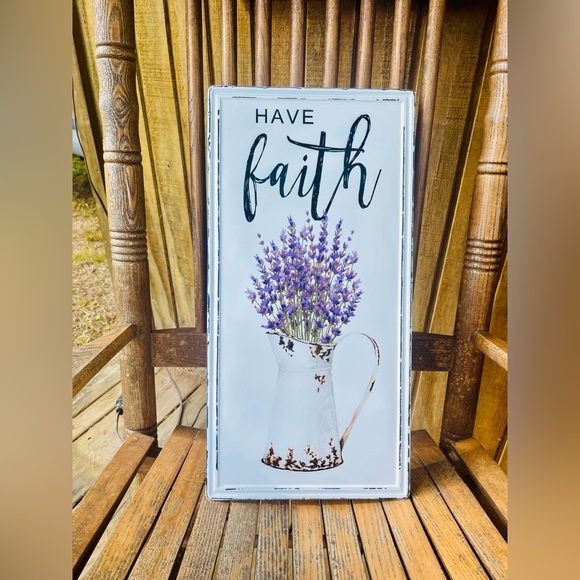Have Faith Lavender Metal Sign - Picture 10 of 12